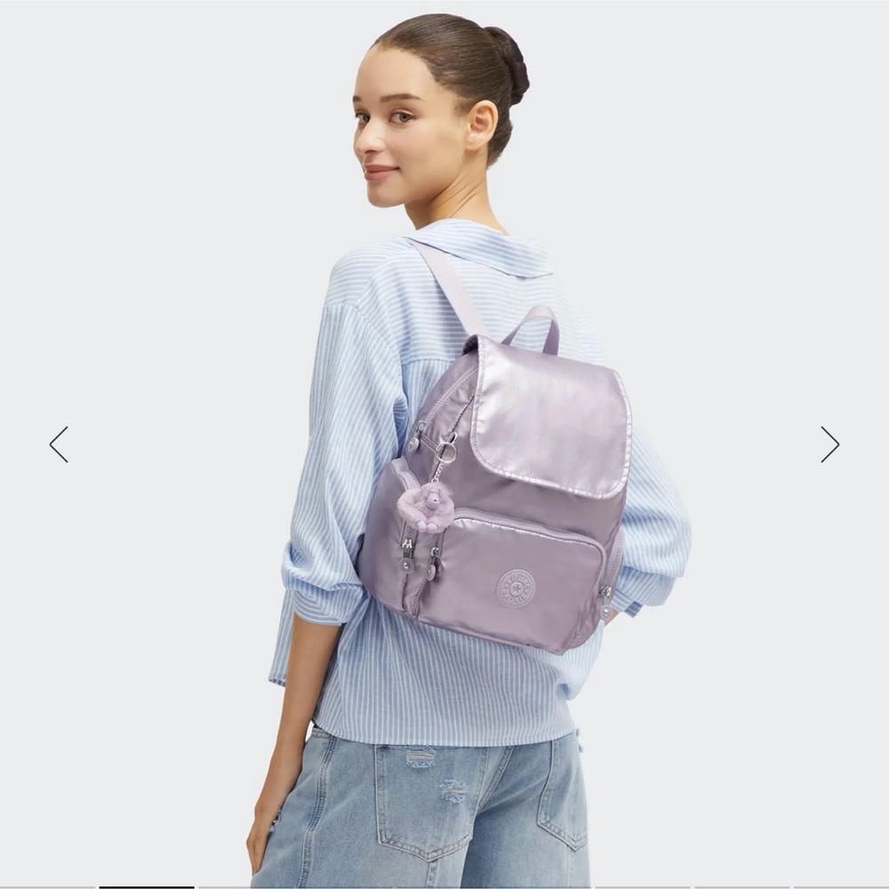 Kipling City Zip Small Metallic Backpack